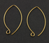 Gold Vermeil Handmade Leaf Ear Wire, (VM/724-B)